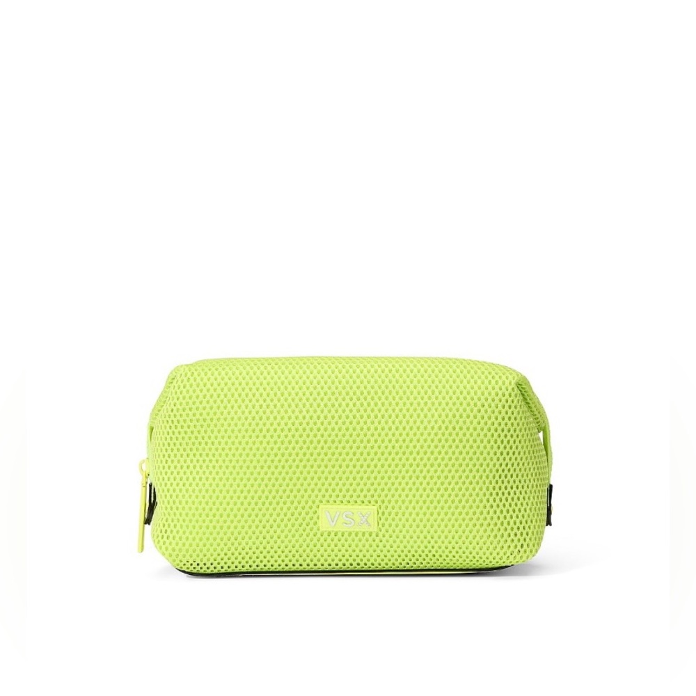 Victoria’s Secret VSX Mesh Snap Makeup Bag Sparkling Lime- NWT